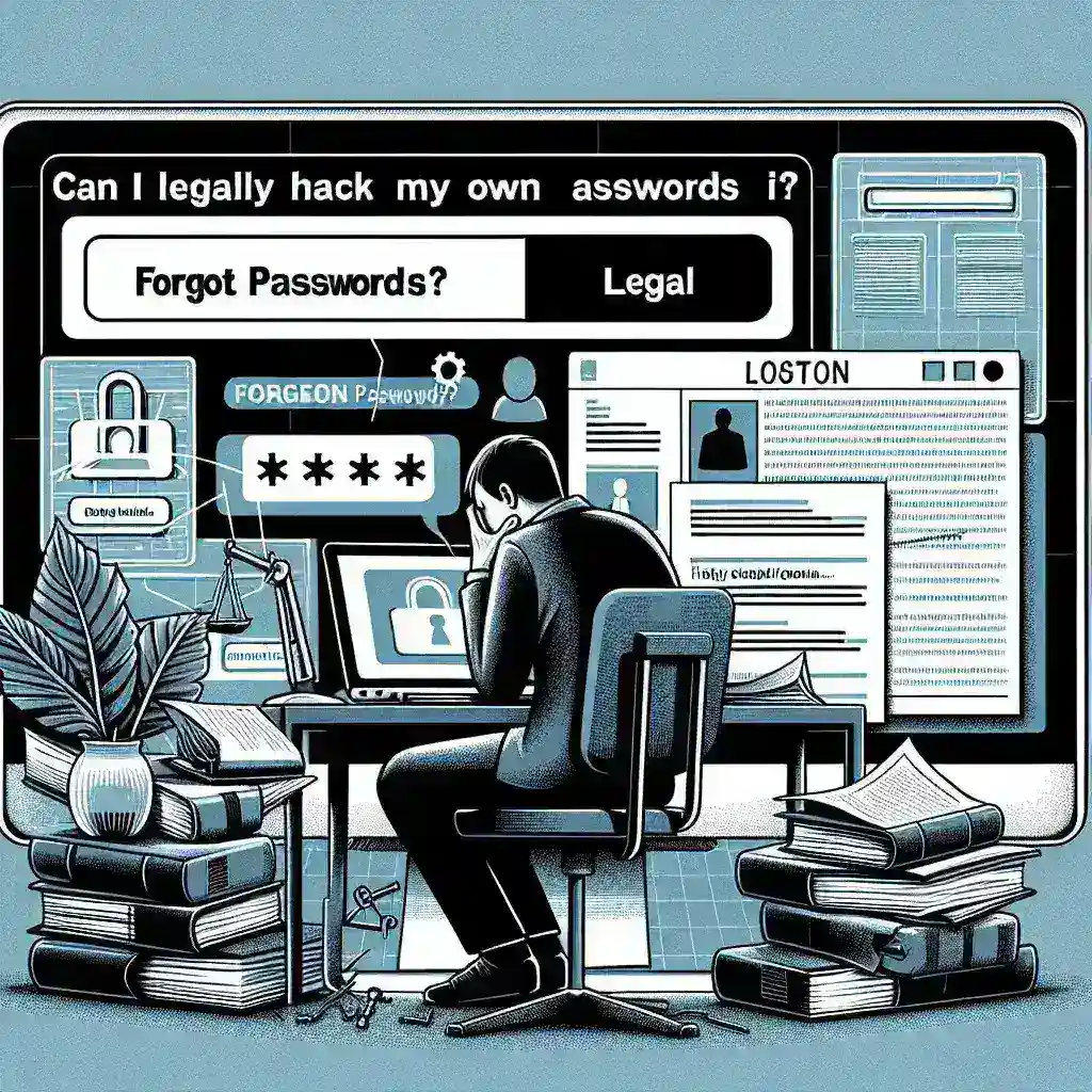 "Imagem de uma pessoa digitando em um laptop com uma expressão pensativa, simbolizando o tema de recuperação de senhas e acesso legal a contas pessoais."